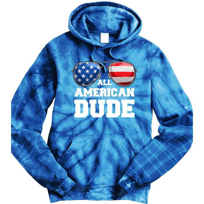 All American Dude 4th Of July Great Gift Tie Dye Hoodie