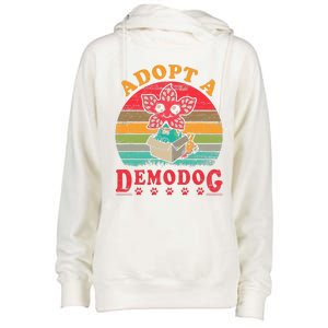 Adopt A Demodog Funny Dog Lovers Womens Funnel Neck Pullover Hood