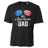 All american dad US flag sunglasses for matching 4th of July Cooling Performance Crew T-Shirt