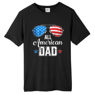 All american dad US flag sunglasses for matching 4th of July Tall Fusion ChromaSoft Performance T-Shirt