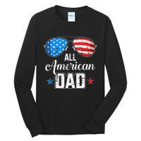 All american dad US flag sunglasses for matching 4th of July Tall Long Sleeve T-Shirt