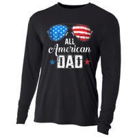 All american dad US flag sunglasses for matching 4th of July Cooling Performance Long Sleeve Crew