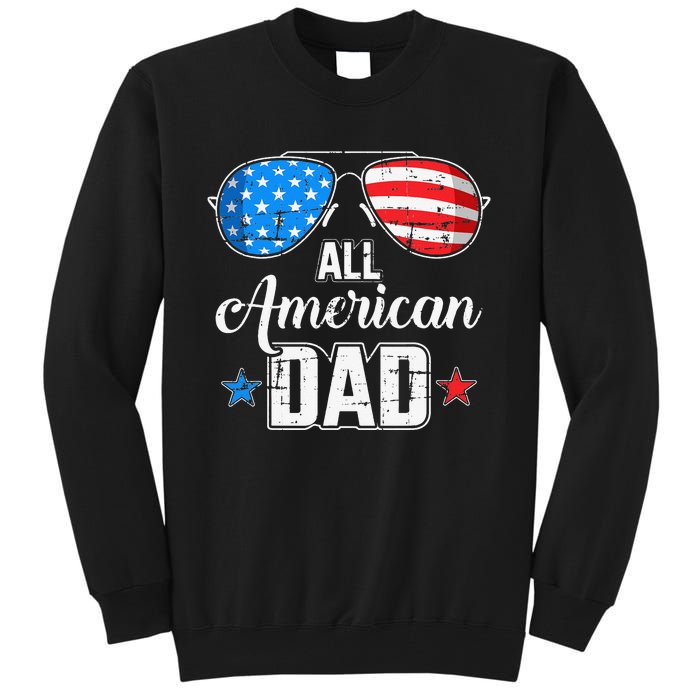 All american dad US flag sunglasses for matching 4th of July Tall Sweatshirt