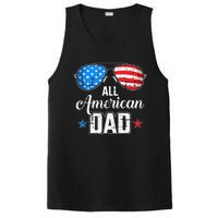 All american dad US flag sunglasses for matching 4th of July PosiCharge Competitor Tank