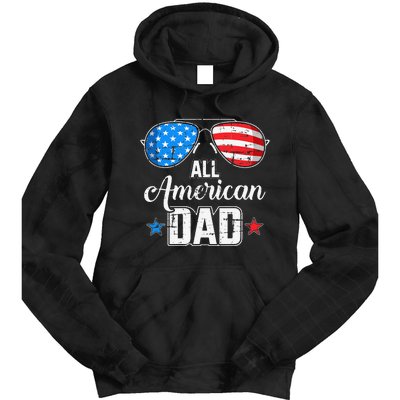 All american dad US flag sunglasses for matching 4th of July Tie Dye Hoodie