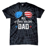 All american dad US flag sunglasses for matching 4th of July Tie-Dye T-Shirt