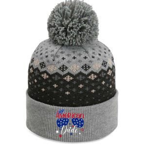 All American Dude Dad 4th Of July Fathers Day Daddy Cool Gift The Baniff Cuffed Pom Beanie