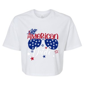 All American Dude Dad 4th Of July Fathers Day Daddy Cool Gift Bella+Canvas Jersey Crop Tee