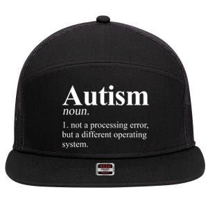 Autism Awareness Definition Gift 7 Panel Mesh Trucker Snapback Hat