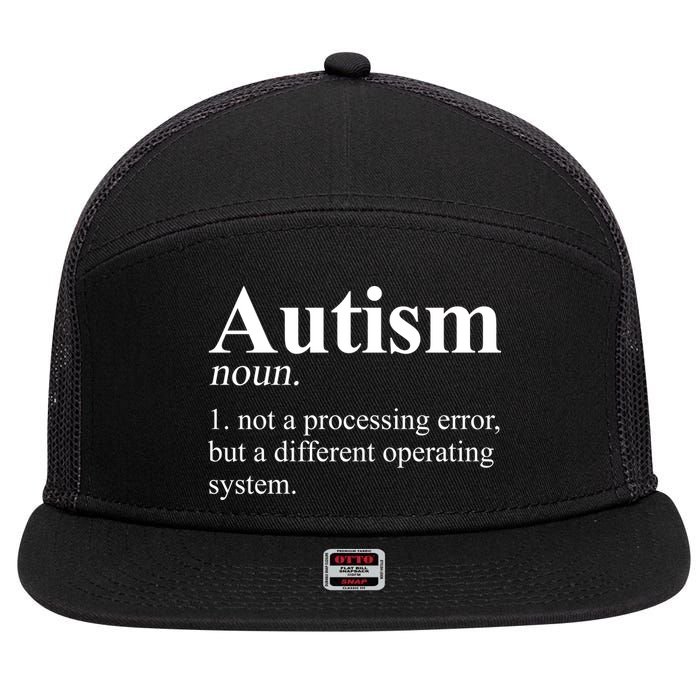 Autism Awareness Definition Gift 7 Panel Mesh Trucker Snapback Hat