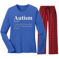 Autism Awareness Definition Gift Women's Long Sleeve Flannel Pajama Set 