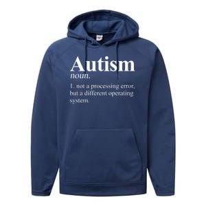 Autism Awareness Definition Gift Performance Fleece Hoodie