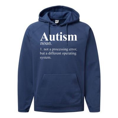 Autism Awareness Definition Gift Performance Fleece Hoodie