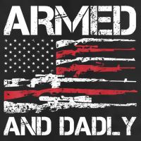Armed And Dadly Funny Deadly Father For Fathers Day USA Flag 25L Jumbo Tote