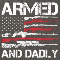 Armed And Dadly Funny Deadly Father For Fathers Day USA Flag Cotton Canvas Backpack