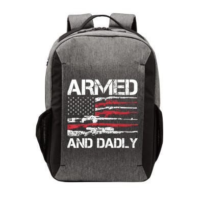 Armed And Dadly Funny Deadly Father For Fathers Day USA Flag Vector Backpack