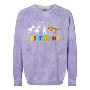 Autism Awareness Dinosaur Kid Boys Its Ok To Be Different Colorblast Crewneck Sweatshirt