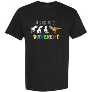 Autism Awareness Dinosaur Kid Boys Its Ok To Be Different Garment-Dyed Heavyweight T-Shirt