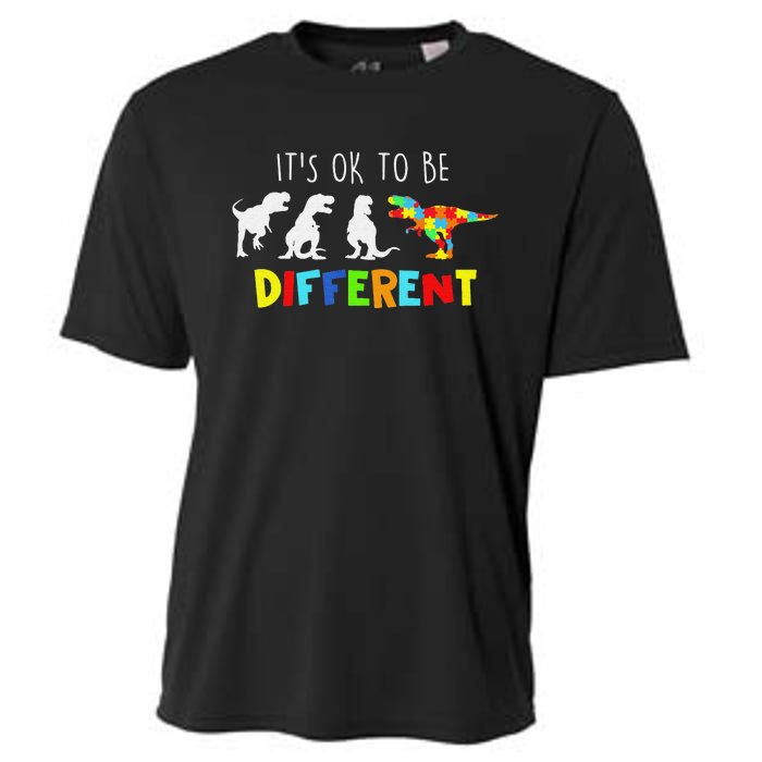 Autism Awareness Dinosaur Kid Boys Its Ok To Be Different Cooling Performance Crew T-Shirt