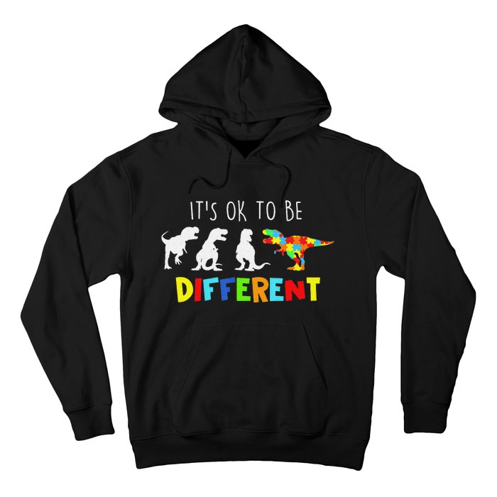 Autism Awareness Dinosaur Kid Boys Its Ok To Be Different Hoodie