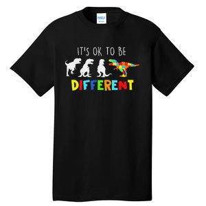 Autism Awareness Dinosaur Kid Boys Its Ok To Be Different Tall T-Shirt