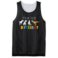 Autism Awareness Dinosaur Kid Boys Its Ok To Be Different Mesh Reversible Basketball Jersey Tank