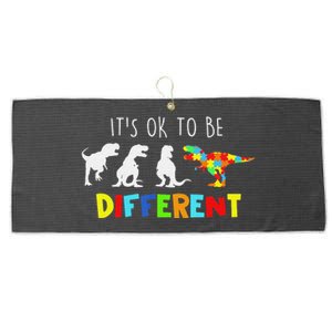 Autism Awareness Dinosaur Kid Boys Its Ok To Be Different Large Microfiber Waffle Golf Towel