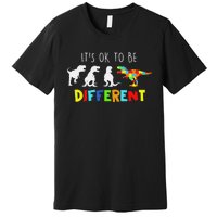 Autism Awareness Dinosaur Kid Boys Its Ok To Be Different Premium T-Shirt