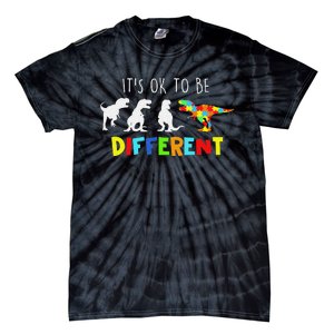 Autism Awareness Dinosaur Kid Boys Its Ok To Be Different Tie-Dye T-Shirt