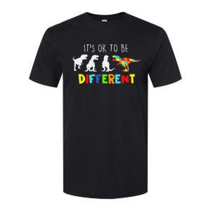 Autism Awareness Dinosaur Kid Boys Its Ok To Be Different Softstyle CVC T-Shirt