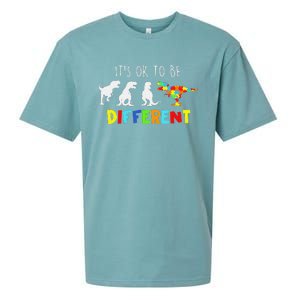 Autism Awareness Dinosaur Kid Boys Its Ok To Be Different Sueded Cloud Jersey T-Shirt