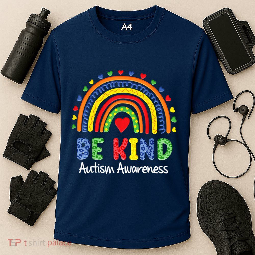 Autism Awareness Day Colorful Rainbow Be Kind Performance Shirt