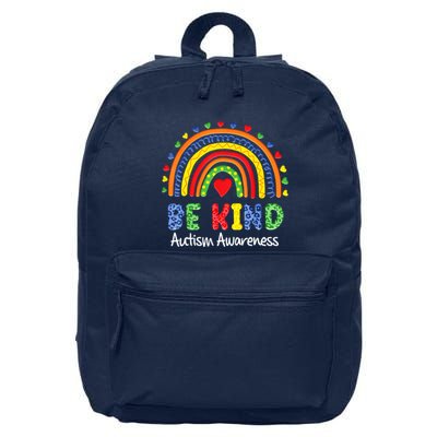 Autism Awareness Day Colorful Rainbow Be Kind 16 in Basic Backpack