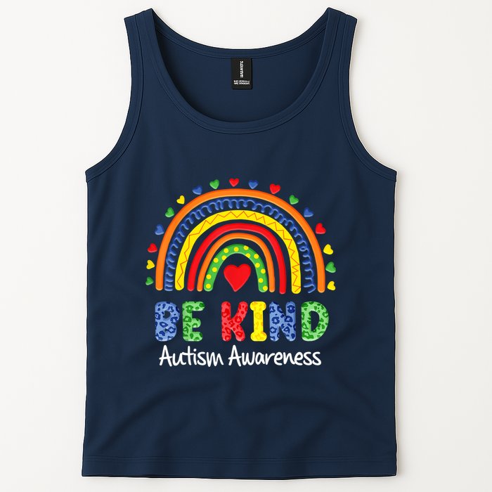 Autism Awareness Day Colorful Rainbow Be Kind Tank Top