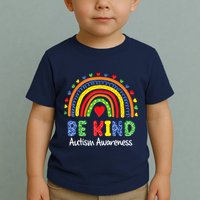 Autism Awareness Day Colorful Rainbow Be Kind Toddler T-Shirt