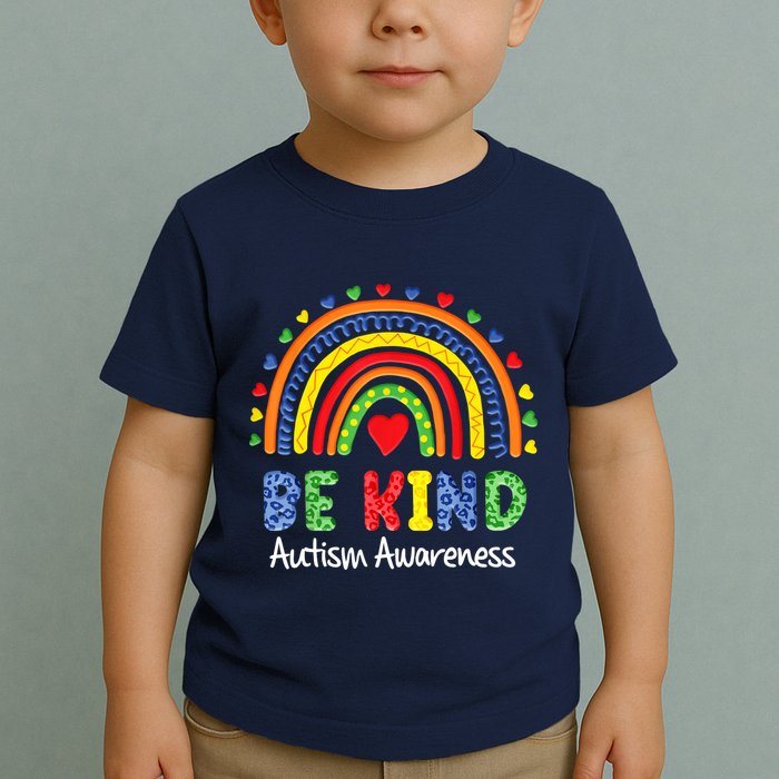 Autism Awareness Day Colorful Rainbow Be Kind Toddler T-Shirt