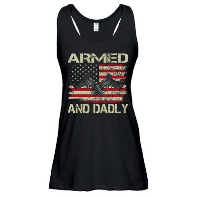 Armed And Dadly Funny Deadly Father For Father's Day Ladies Essential Flowy Tank