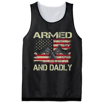 Armed And Dadly Funny Deadly Father For Father's Day Mesh Reversible Basketball Jersey Tank