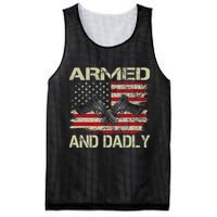 Armed And Dadly Funny Deadly Father For Father's Day Mesh Reversible Basketball Jersey Tank