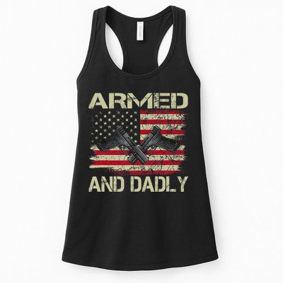 Armed And Dadly Funny Deadly Father For Father's Day Womens Tank Top