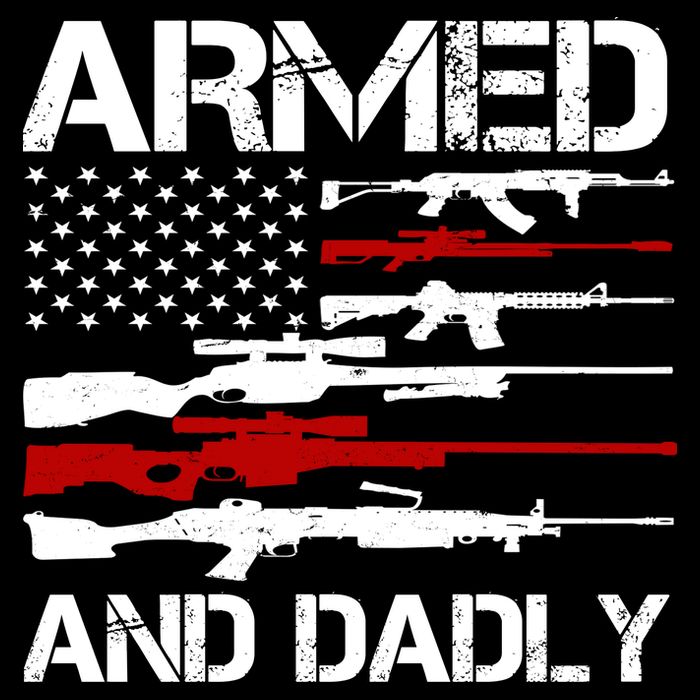 Armed And Dadly Usa Patriotic Fathers Day 16 in Basic Backpack