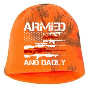 Armed And Dadly Usa Patriotic Fathers Day Kati - Camo Knit Beanie