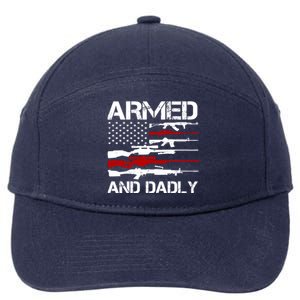 Armed And Dadly Usa Patriotic Fathers Day 7-Panel Snapback Hat