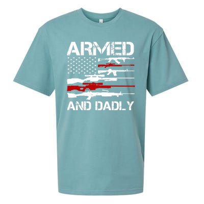 Armed And Dadly Usa Patriotic Fathers Day Sueded Cloud Jersey T-Shirt