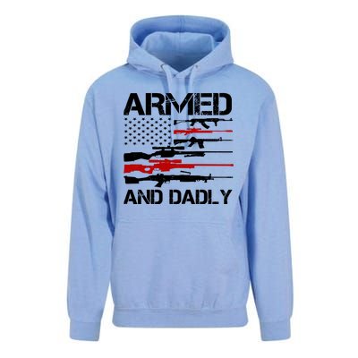 Armed And Dadly Usa Patriotic Fathers Day Unisex Surf Hoodie