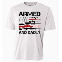 Armed And Dadly Usa Patriotic Fathers Day Cooling Performance Crew T-Shirt