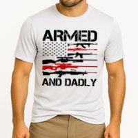 Armed And Dadly Usa Patriotic Fathers Day Cooling Performance Crew T-Shirt