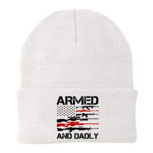 Armed And Dadly Usa Patriotic Fathers Day Knit Cap Winter Beanie