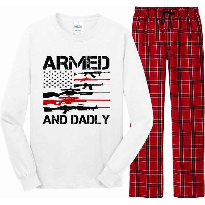 Armed And Dadly Usa Patriotic Fathers Day Long Sleeve Pajama Set