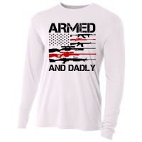 Armed And Dadly Usa Patriotic Fathers Day Cooling Performance Long Sleeve Crew